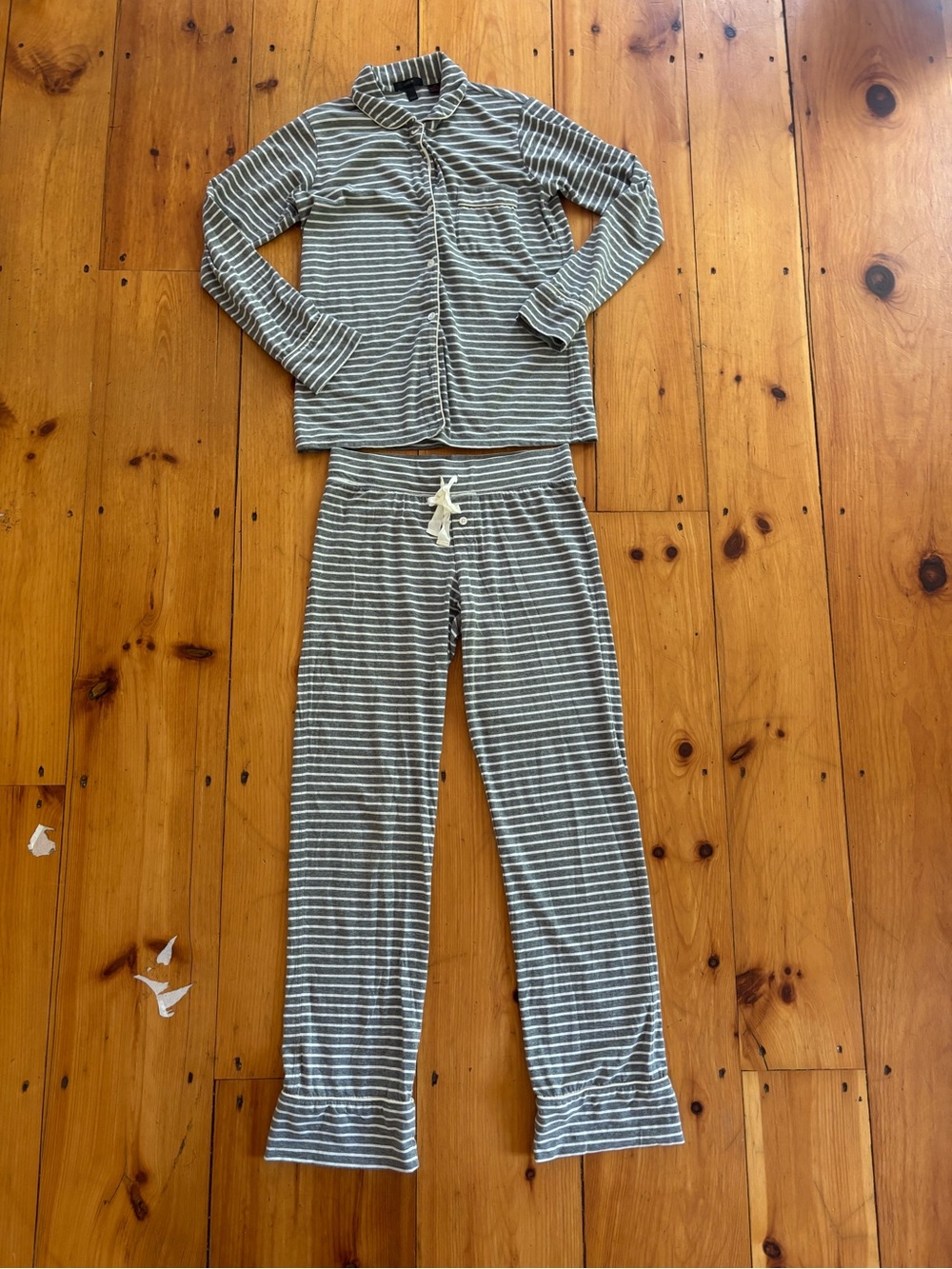 J. Crew Gray Striped Pajama Set XS - Picture 8 of 13